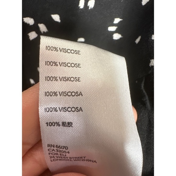 ANTHROPOLOGIE Maeve Black White Square Print Peplum Boho Peasant Top Size L‎ - Picture 6 of 7